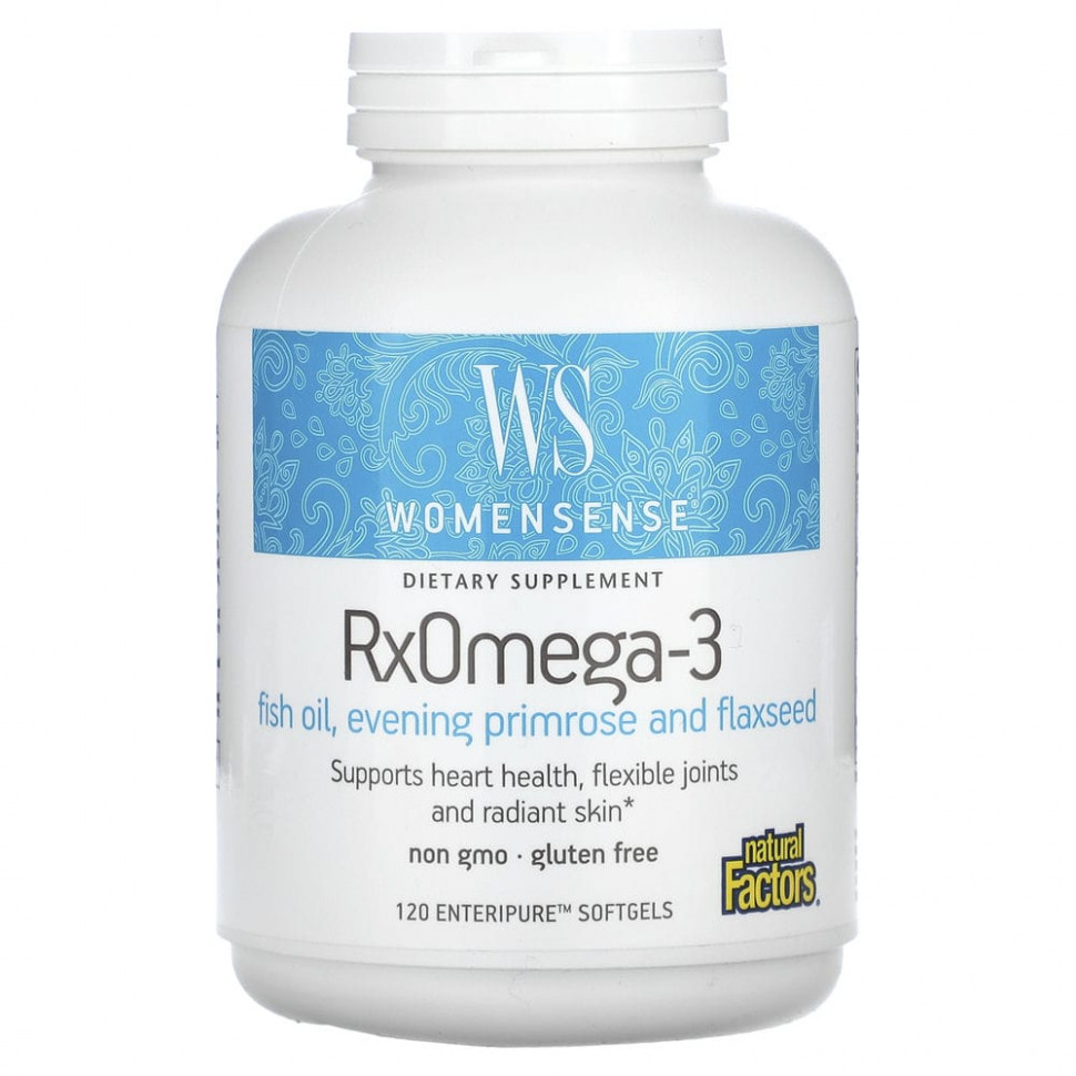 Natural Factors, WomenSense, RxOmega-3, 120   Enteripure    , -, 
