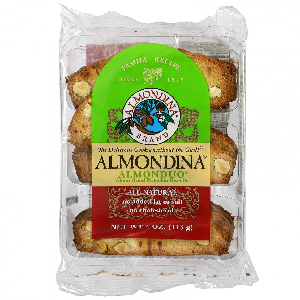 Almondina, AlmonDuo, Almond and Pistachio Biscuits, 4 oz.  Iherb ()