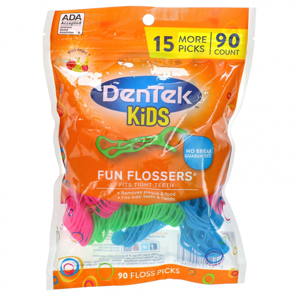 ���������� DenTek, Kids Fun Flossers, ����� ������, 90 ����������  Iherb (������)