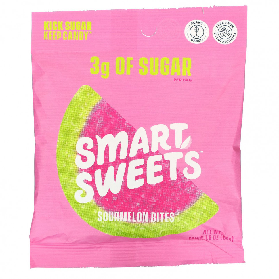 SmartSweets, Sourmelon Bites, 1.8 oz (50 g)    , -, 