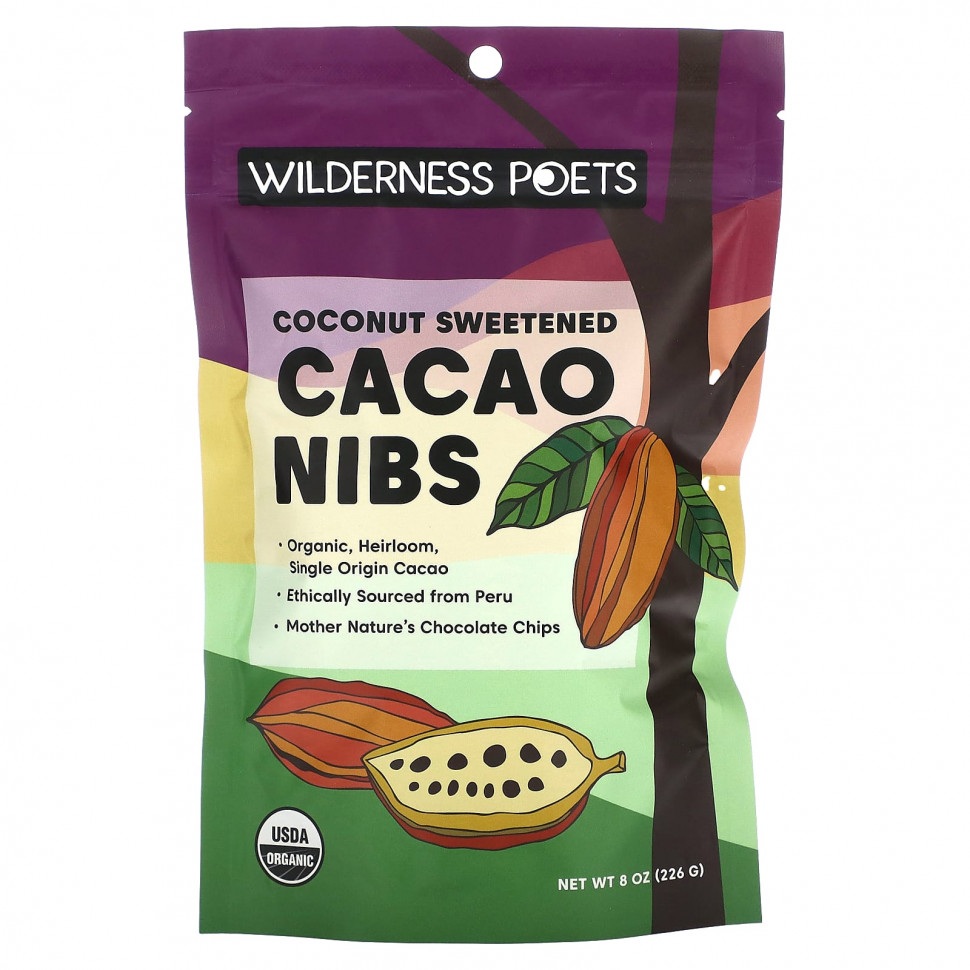 Wilderness Poets, Coconut Sweetened Cacao Nibs, 8 oz (226 g)    , -, 