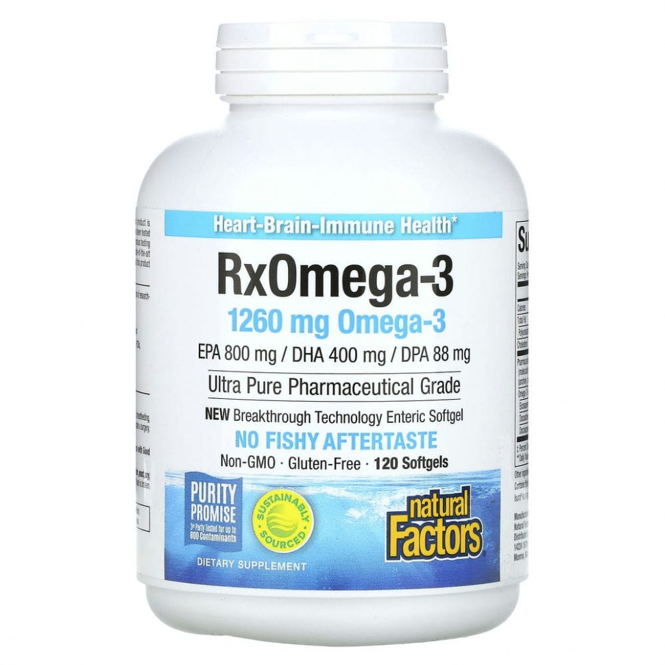 Natural Factors, Rx Omega-3, 120   Enteripure    , -, 