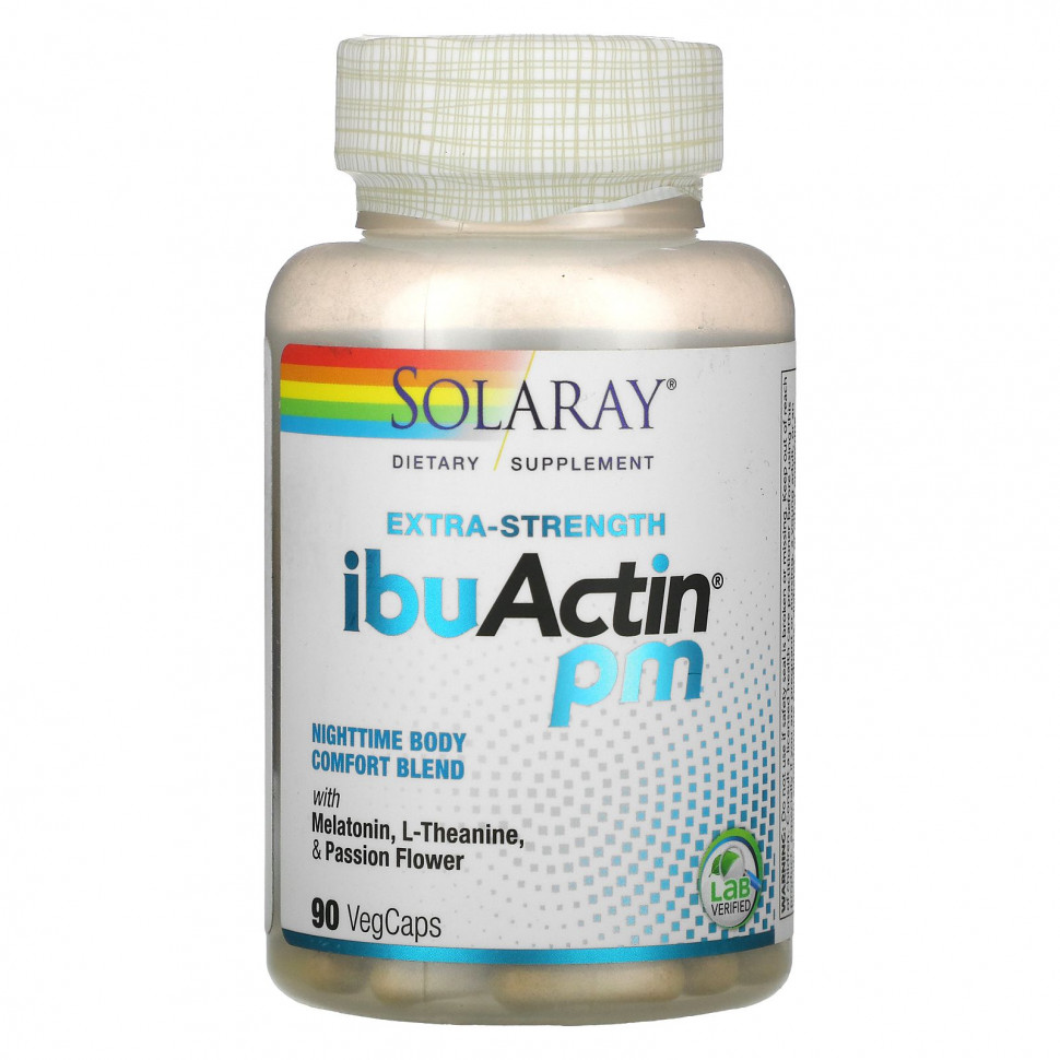 Solaray, Extra-Strength IbuActin PM, 90 Vegetarian Capsules    , -, 