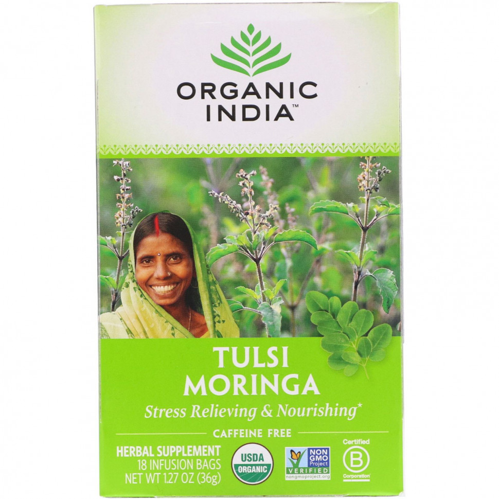 Organic India, Tulsi Tea, Moringa,  , 18   , 1,27  (36 )    , -, 