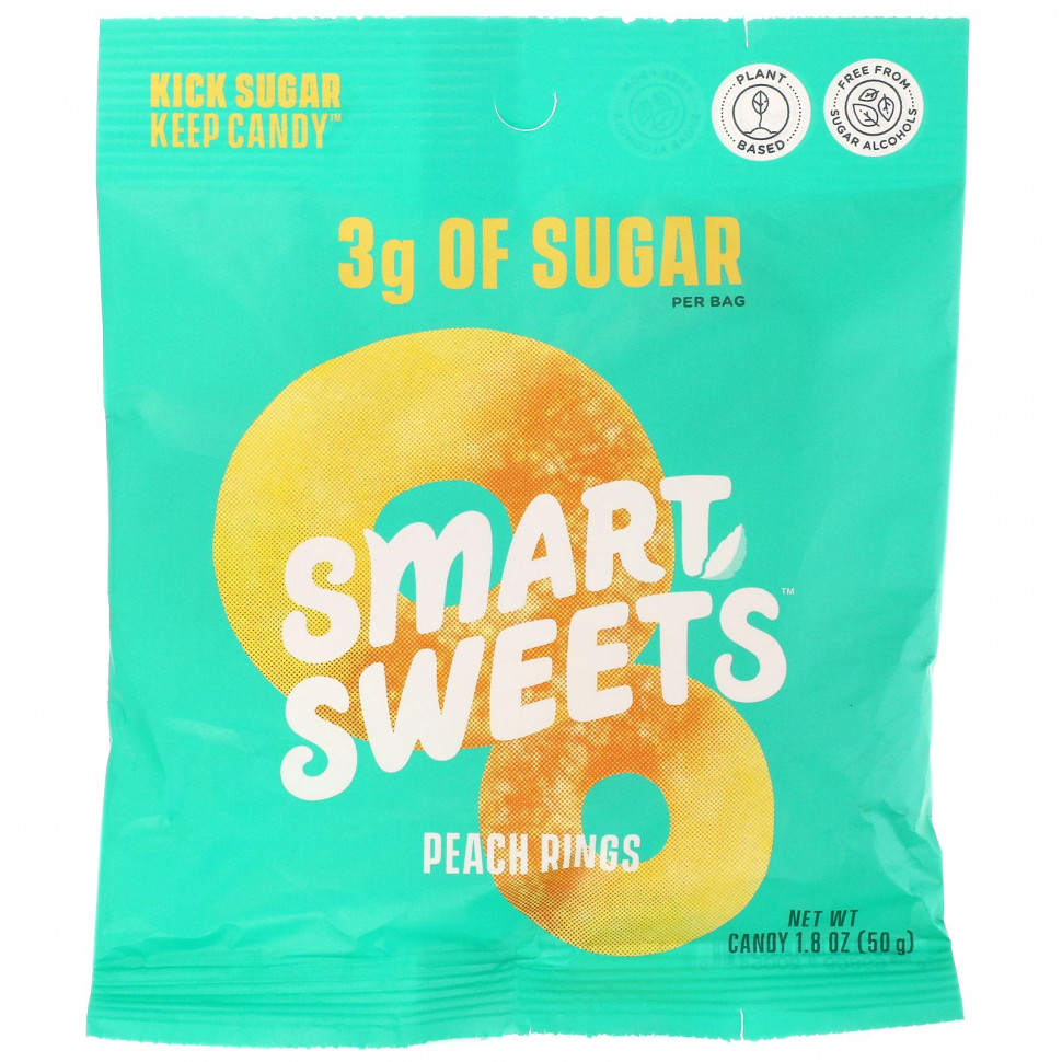 SmartSweets, Peach Rings, , 50  (1,8 )    , -, 