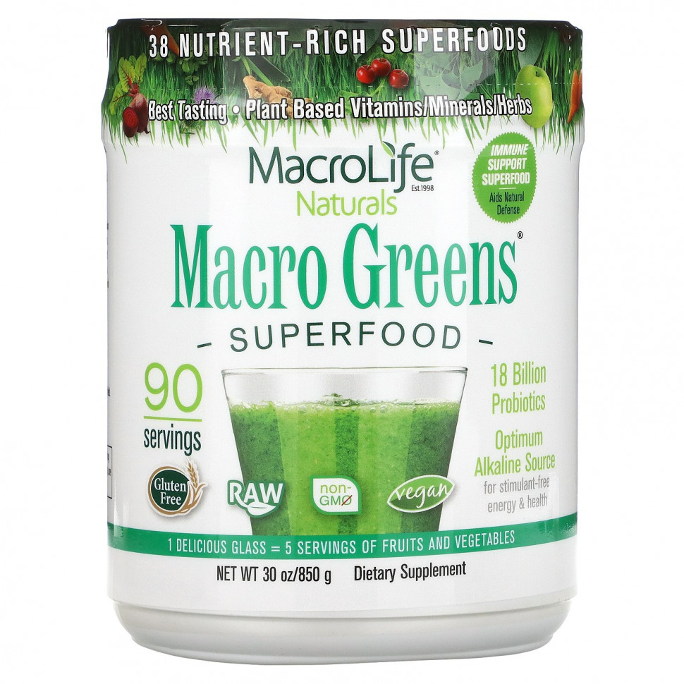 Macrolife Naturals,  Macro Greens, 850  (30 )    , -, 