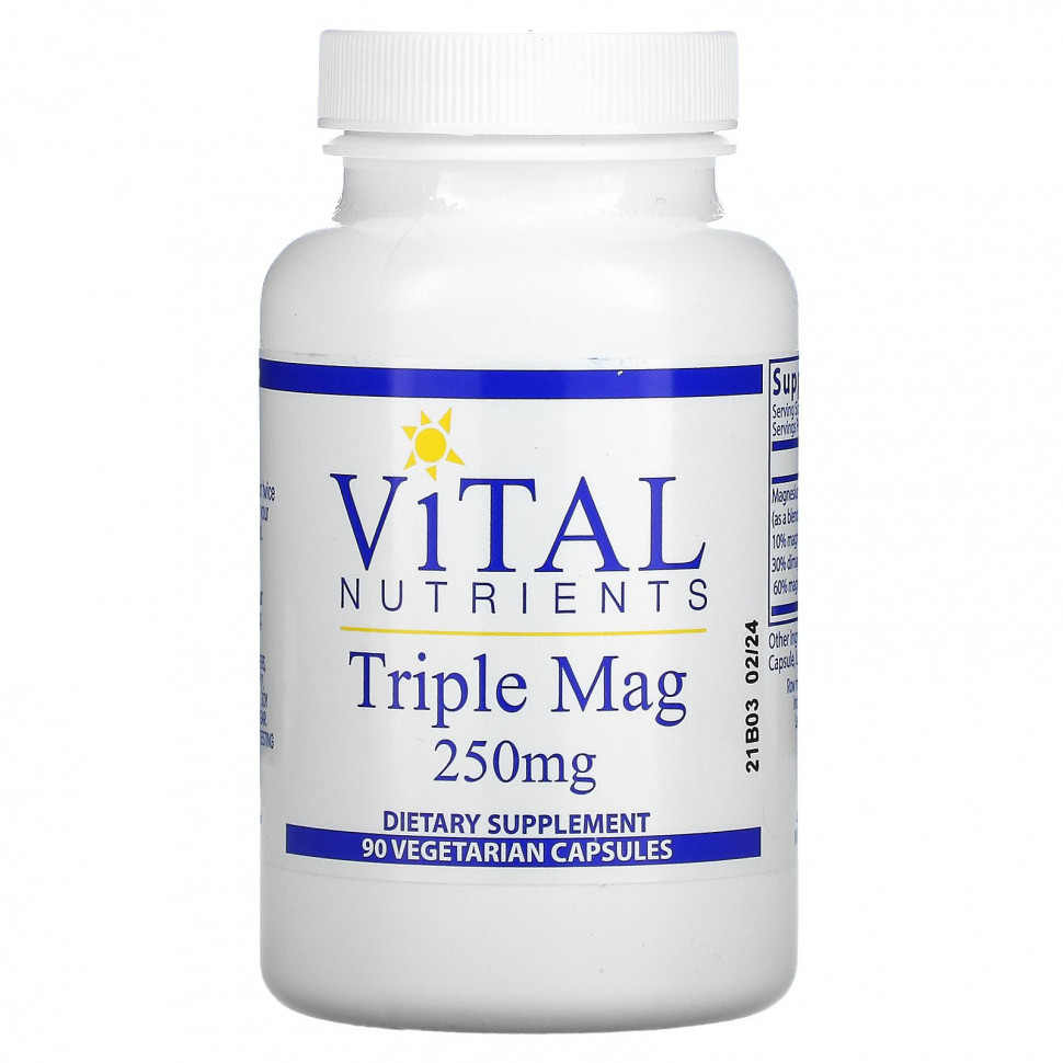 Vital Nutrients, Triple Mag, 250 , 90      , -, 