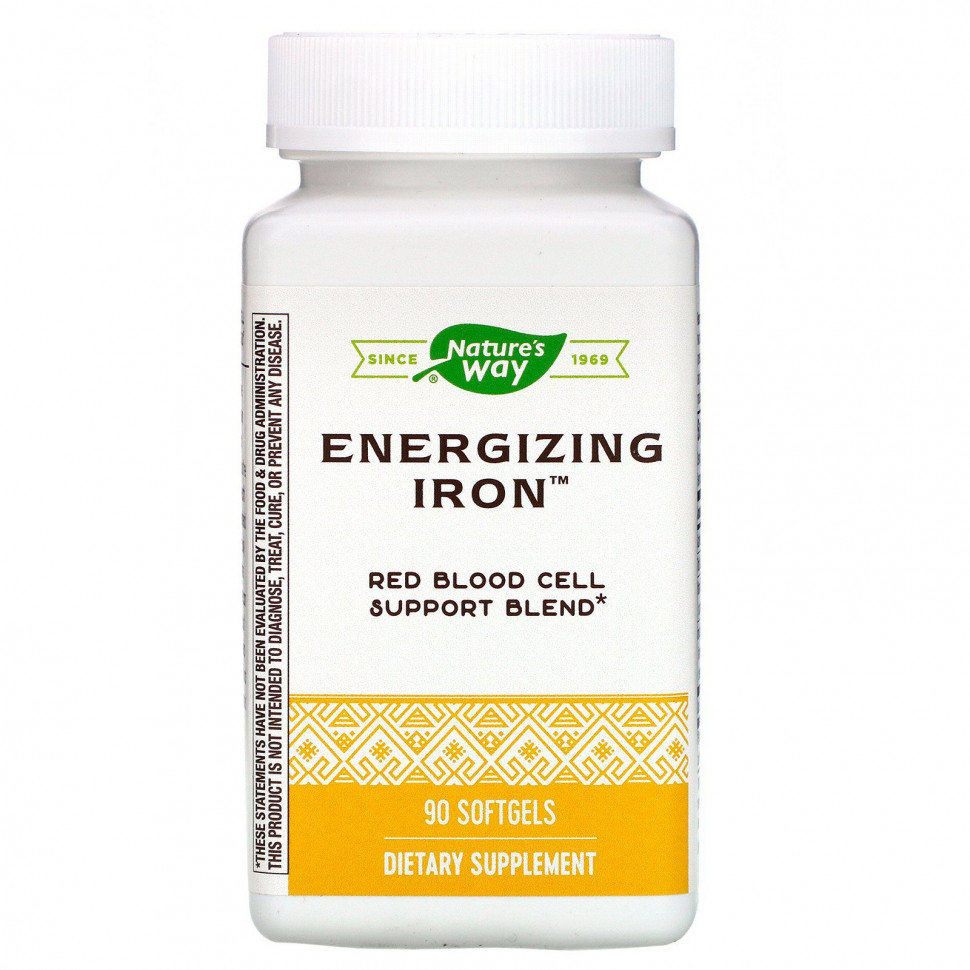 ���������� Nature's Way, Energizing Iron, ������� � ������� �������, 90 ������ ����������� ������  Iherb (������)