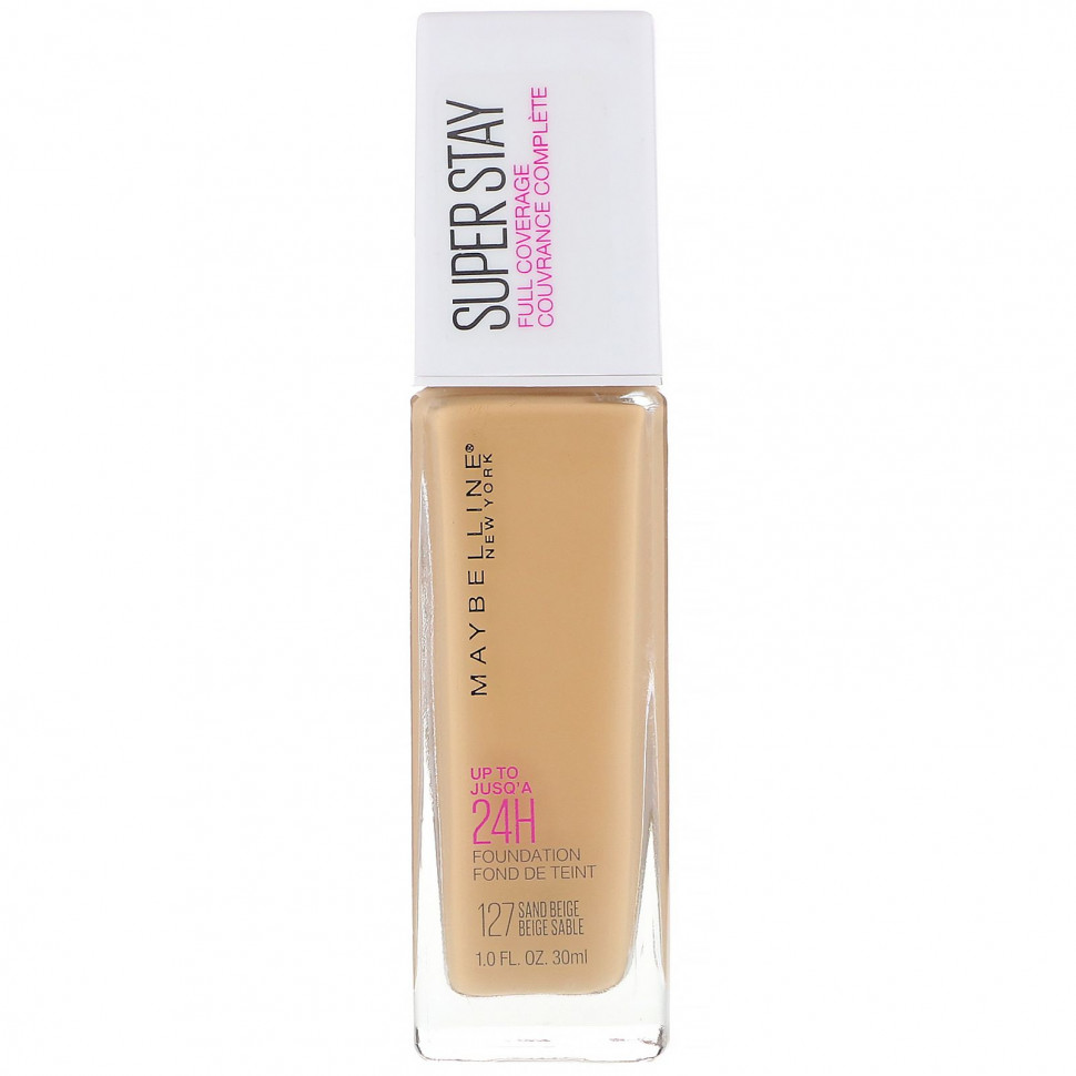 Maybelline, Super Stay, Full Coverage Foundation, 127 Sandy Beige, 1 fl oz (30 ml)    , -, 