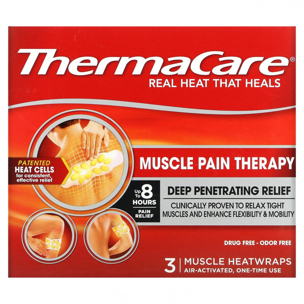  ThermaCare, Muscle Pain Therapy, 3 Muscle Heatwraps  Iherb ()