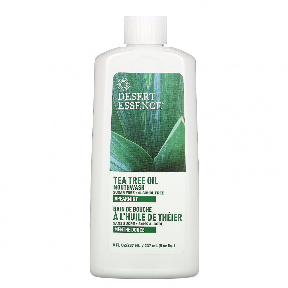 Desert Essence, Tea Tree Mouthwash, Spearmint , 8 fl oz (236 ml)    , -, 