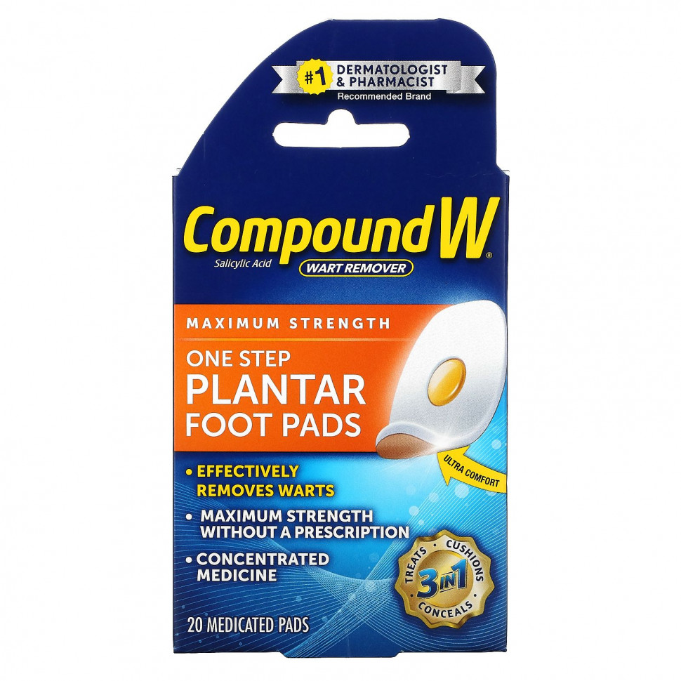 Compound W,    , One Step Plantar Foot Pads,   , 20      , -, 