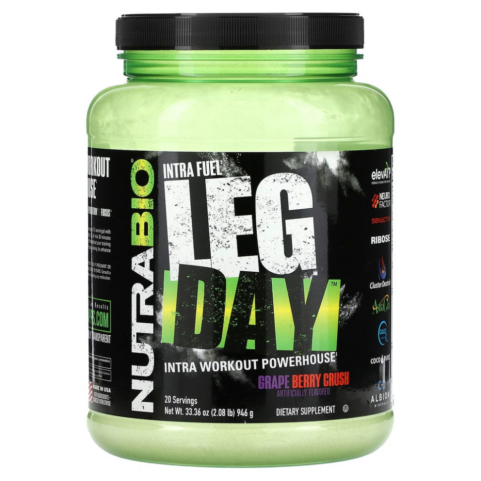 Nutrabio Labs, Intra Fuel Leg Day, Grape Berry Crush, 946  (2,08 )    , -, 