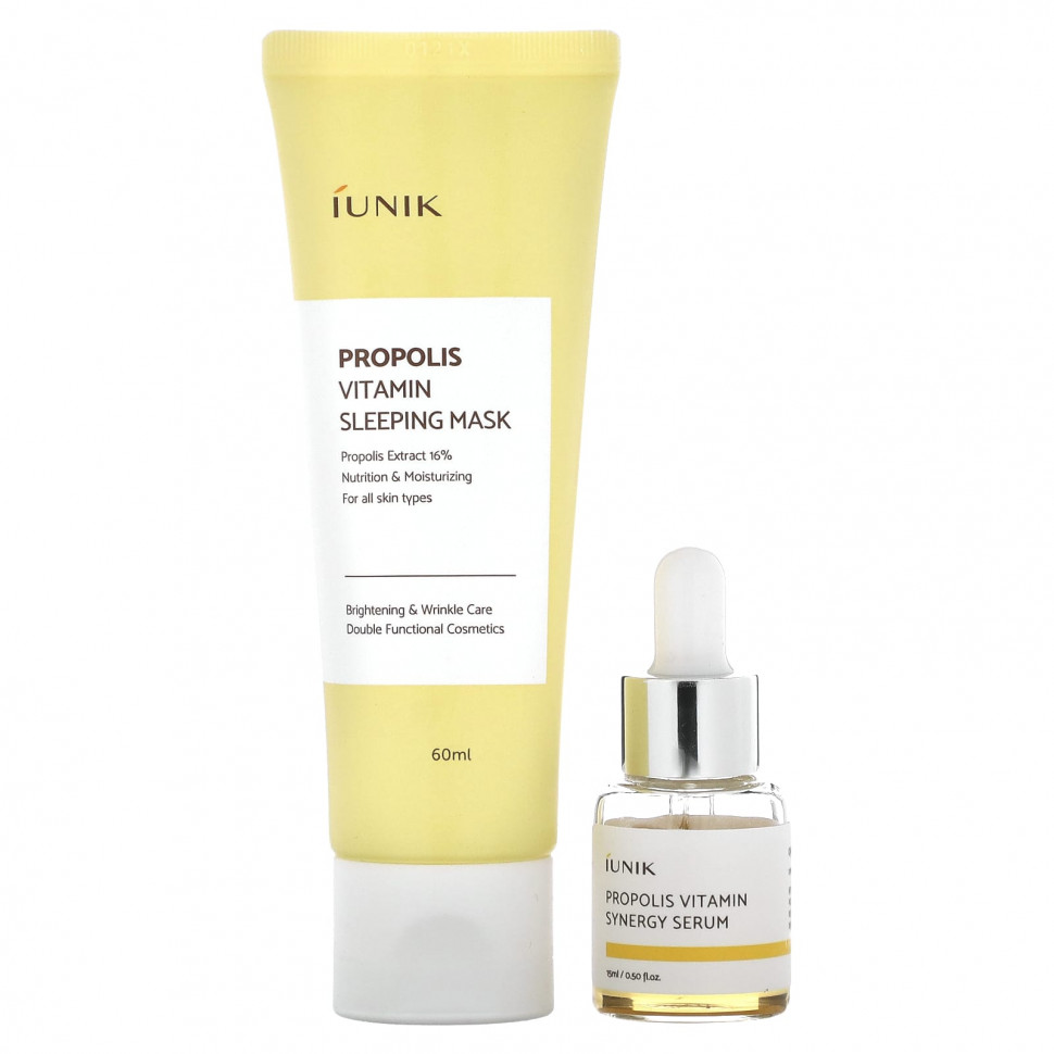 iUNIK, Propolis Edition Skin Care Set, Cream & Mini Serum, 2 Piece Set    , -, 