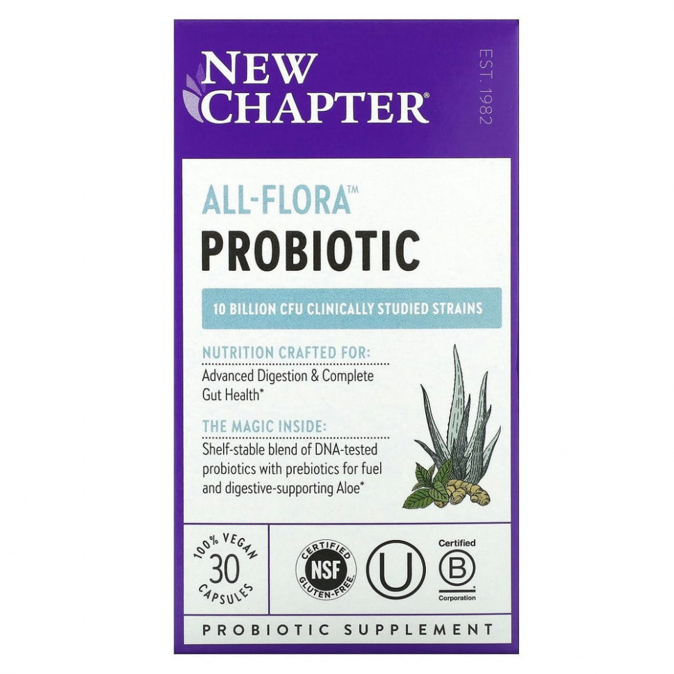  New Chapter, Probiotic All-Flora, 30 Vegan Capsules  Iherb ()