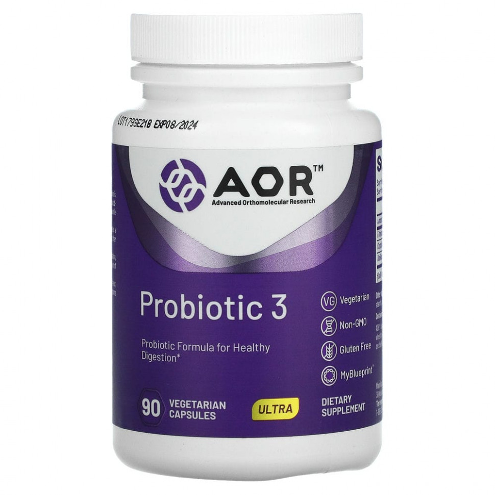  Advanced Orthomolecular Research AOR, Probiotic 3, 90    Iherb ()