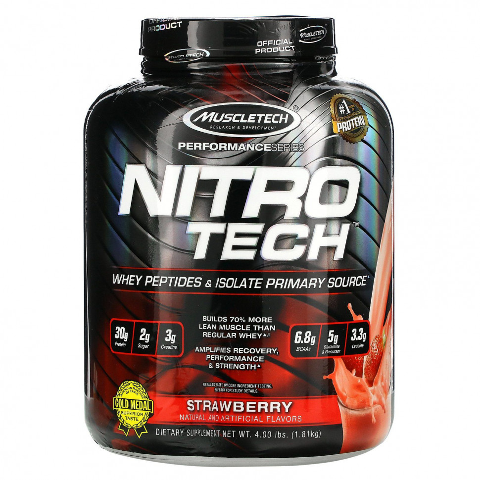 ���������� Muscletech, ����� Performance, Nitro Tech, �������� �������� ������������ �������� � ��������, ���������� ����, 1,81 �� (4 �����)  Iherb (������)