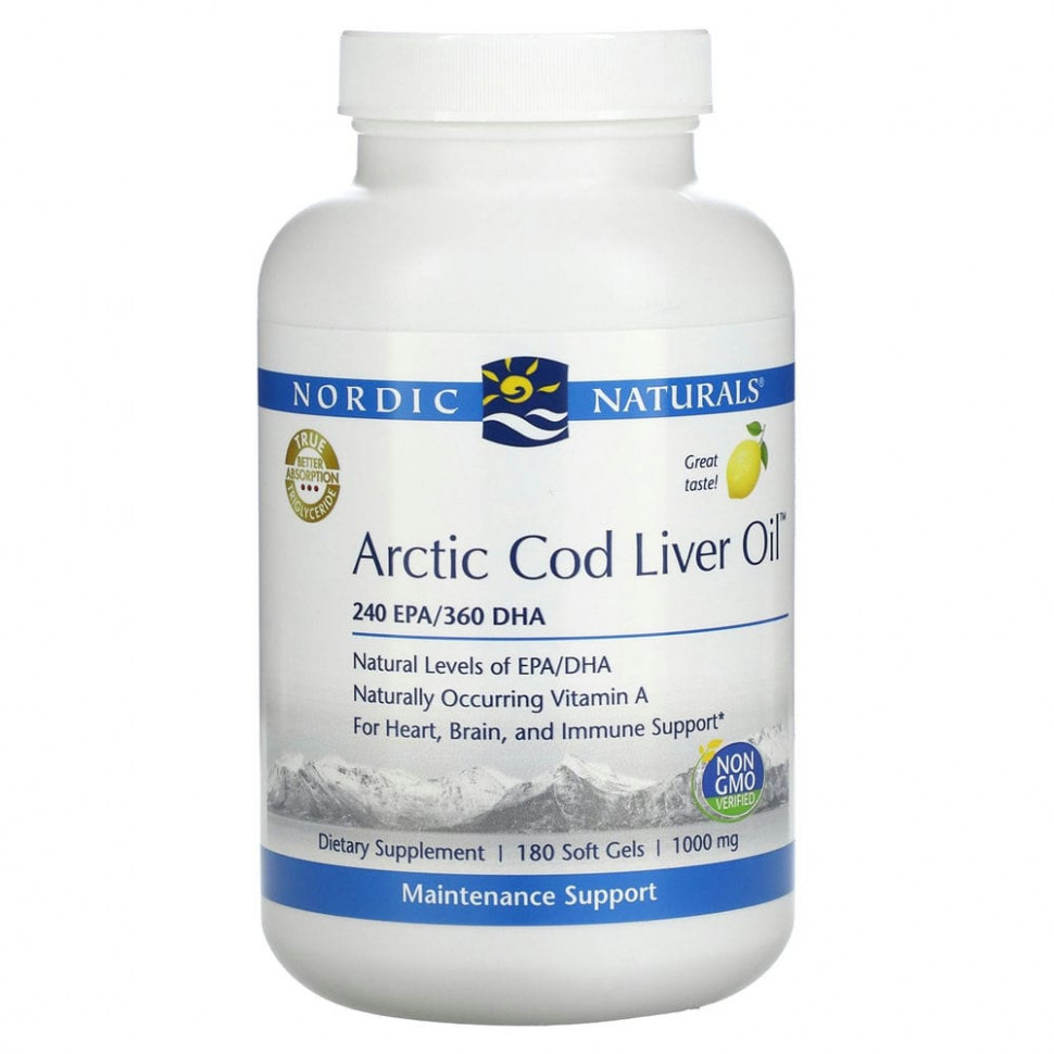 Nordic Naturals, Arctic Cod Liver Oil,    ,   , 1000 , 180      , -, 