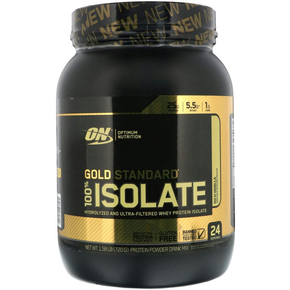 ���������� Optimum Nutrition, Gold Standard 100% Isolate, �� ������ ������, 720 � (1,58 �����)  Iherb (������)