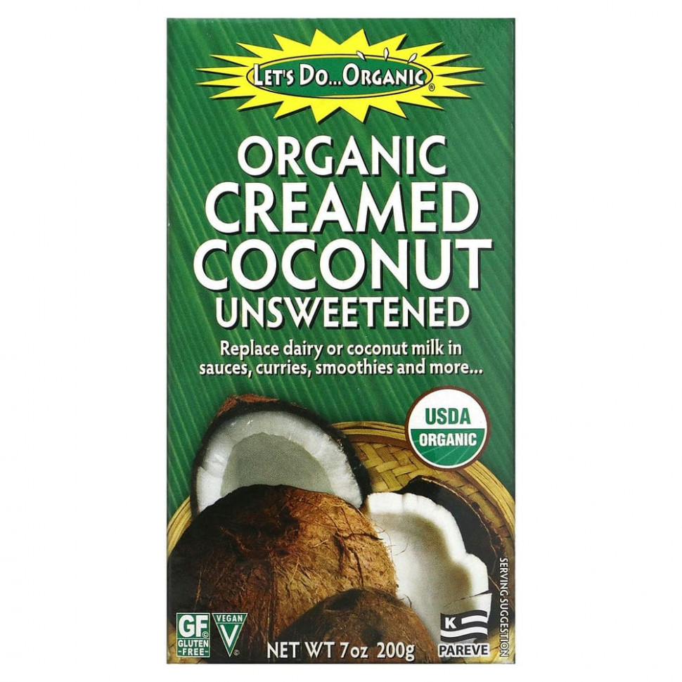 Edward & Sons, Edward & Sons, Let's Do Organic, Organic Creamed Coconut, Unsweetened, 7 oz (200 g)    , -, 