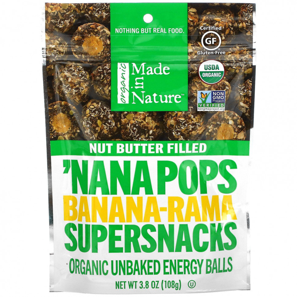 ���������� Made in Nature, Organic 'Nana Pops, ���������� � ������� � �����, � �������� ������, 108 � (3,8 �����)  Iherb (������)