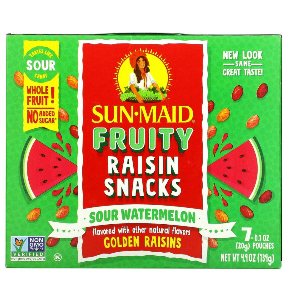 ���������� Sun-Maid, Fruity Raisin Snacks, ������ �����, 7 ��������� �� 20 � (0,7 �����)  Iherb (������)