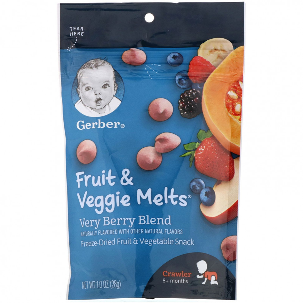 ���������� Gerber, Fruit & Veggie Melts, ��� ������� �� 8 �������, ������� �����, 28 � (1 �����)  Iherb (������)