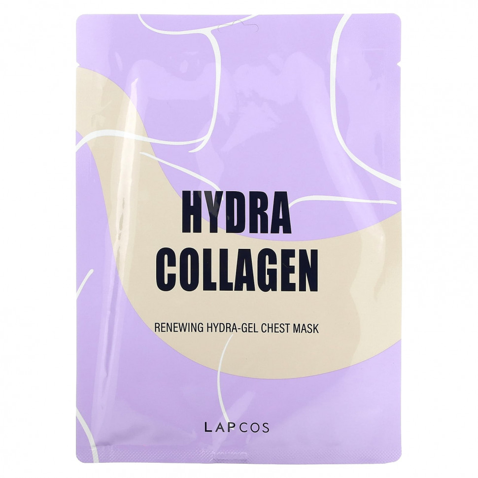 Lapcos, Hydra Collagen, Renewing Hydra-Gel Chest Beauty Mask, 1 Sheet, 1.14 oz (40 g)    , -, 