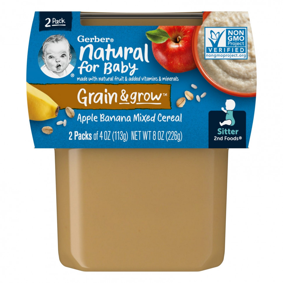 Gerber, Natural for Baby, Grain & Grow, 2nd Foods,      , 2   113  (4 )    , -, 