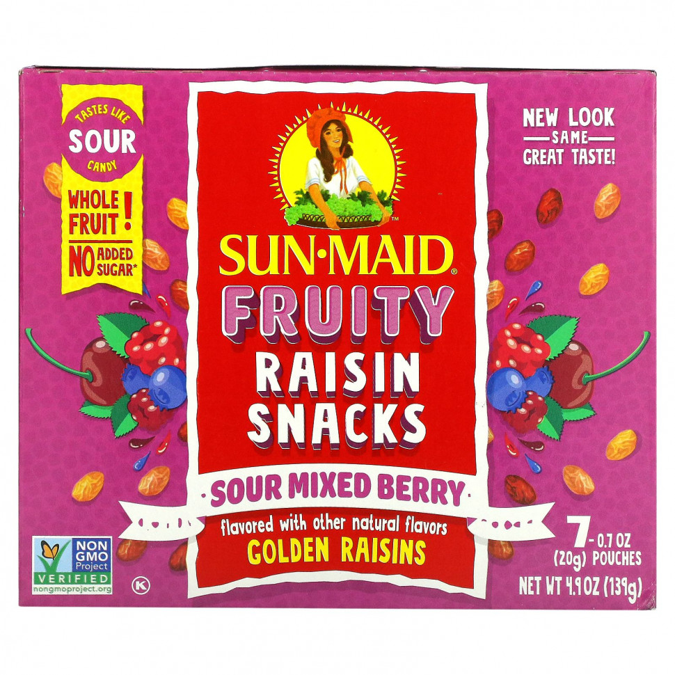 ���������� Sun-Maid, Fruity Raisin Snacks, �����-������� �������, 7 ��������� �� 20 � (0,7 �����)  Iherb (������)