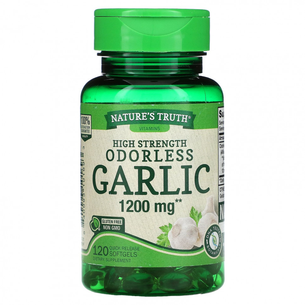 Nature's Truth, Odorless Garlic, High Strength , 1,200 mg, 120 Quick Release Softgels    , -, 