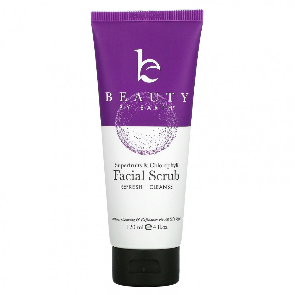 Beauty By Earth, Superfruits & Chlorophyll Facial Scrub, 4 fl oz (120 ml)    , -, 