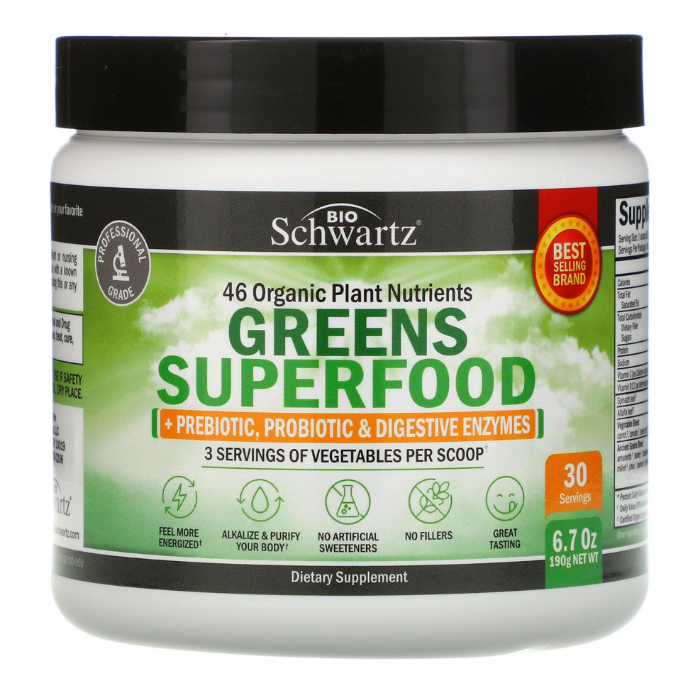 BioSchwartz, Greens Superfood, 190  (6,7 )    , -, 