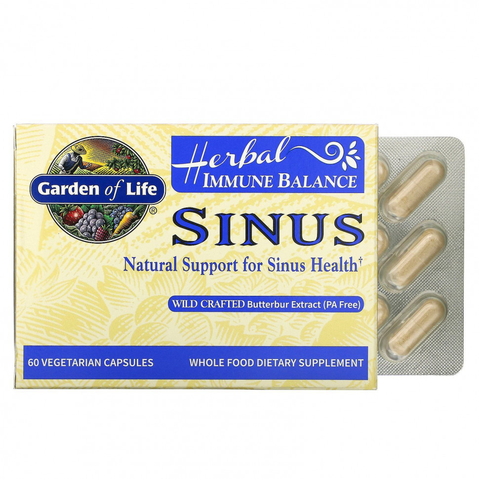 Garden of Life, Herbal Immune Balance, Sinus, 60      , -, 