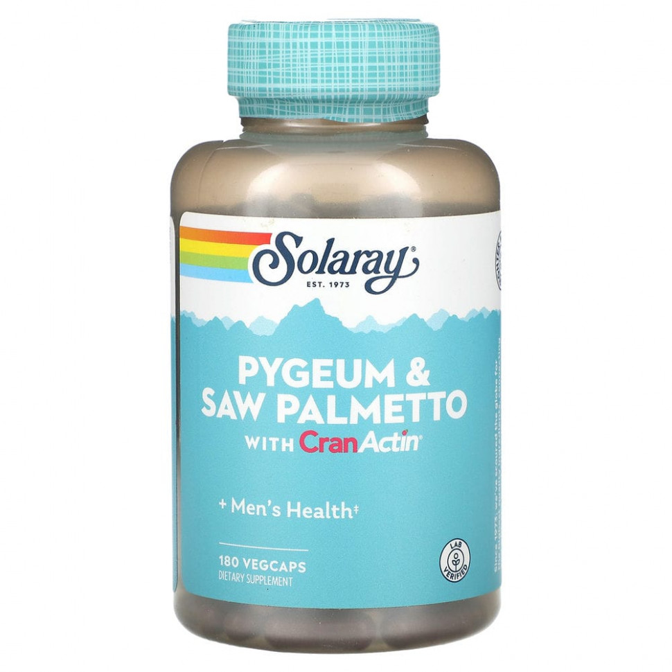 Solaray, Pygeum & Saw Palmetto  CranActin, 180      , -, 