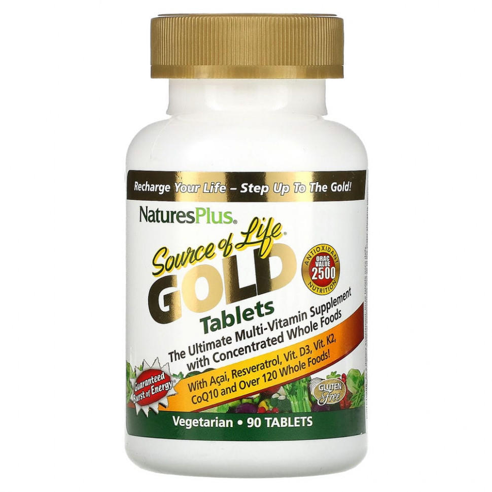 ���������� NaturesPlus, Source of Life Gold, The Ultimate Multi-Vitamin Supplement, 90 ��������  Iherb (������)