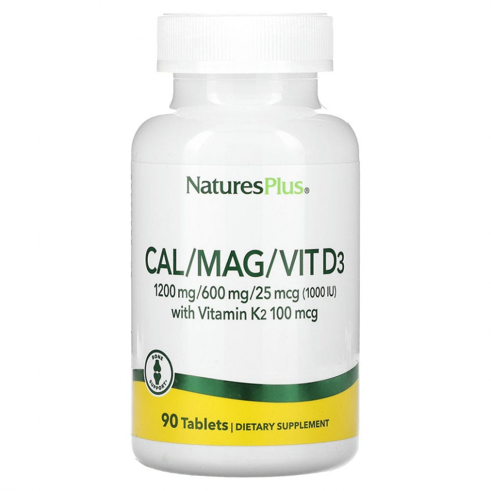 NaturesPlus, Cal / Mag / Vit D3   K2`` 90     , -, 