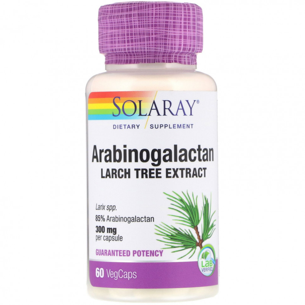 Solaray, Arabinogalactan Leaf Extract, 300 mg, 60 Vegcaps    , -, 