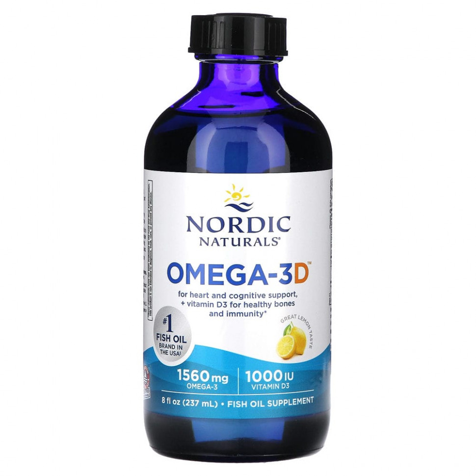 Nordic Naturals, Omega-3D, Lemon, 237  (8  )    , -, 