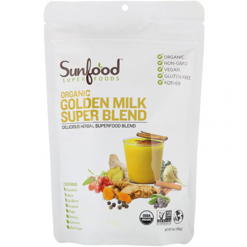 Sunfood,    Golden Milk Super Blend, 6  (168 )    , -, 