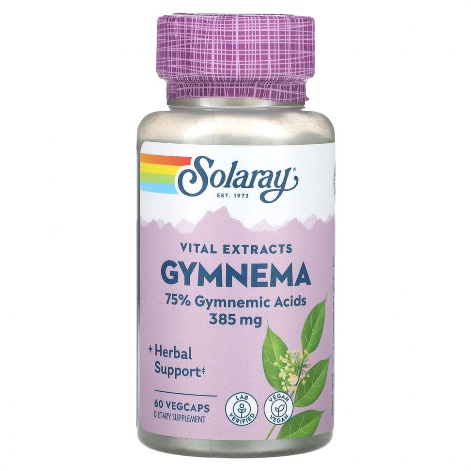  Solaray, Gymnema, Vital Extracts, 385 mg, 60 VegCaps  Iherb ()