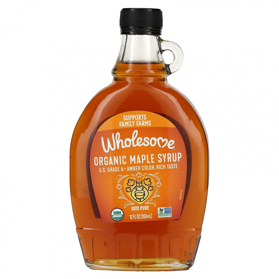 Wholesome Sweeteners, Organic Maple Syrup, 12 fl oz (355 ml )    , -, 