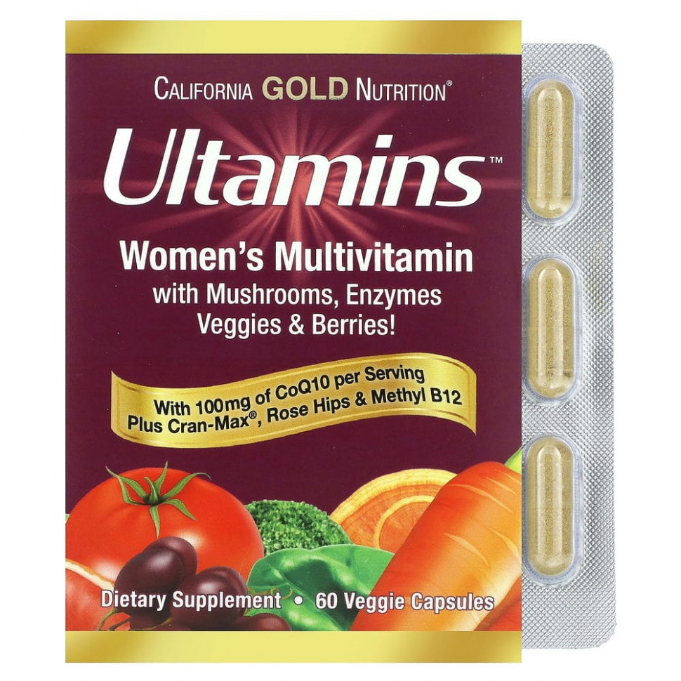 ���������� California Gold Nutrition, Ultamins, ���������������� �������� ��� ������ � ��������� Q10, �������, ����������, ������� � �������, 60 ������������ ������  Iherb (������)