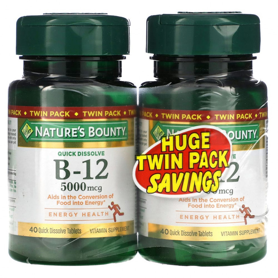 Nature's Bounty,  B12, Twin Pack,   , 5000 , 40      , -, 