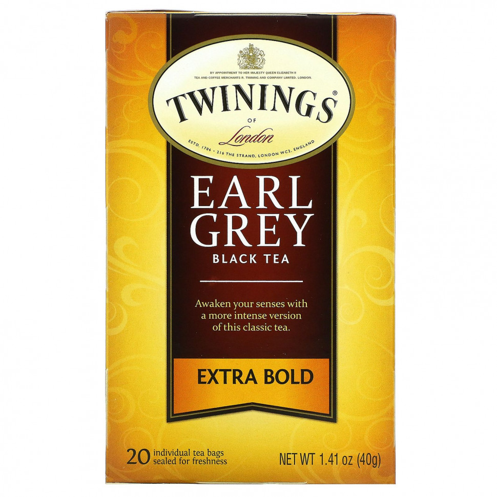 Twinings, Black Tea, Earl Grey, Extra Bold, 20  , 40  (1,41 )    , -, 