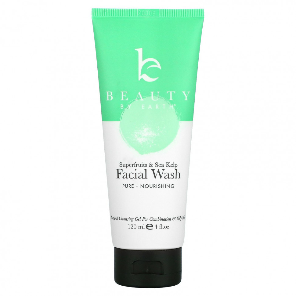 Beauty By Earth, Facial Wash, Superfruits & Sea Kelp, 4 fl oz (120 ml)    , -, 