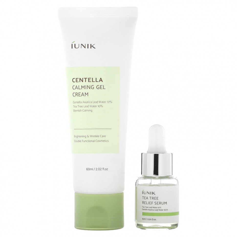 iUNIK, Centella Edition Skin Care Set, Cream & Mini Serum, 2 Piece Set    , -, 