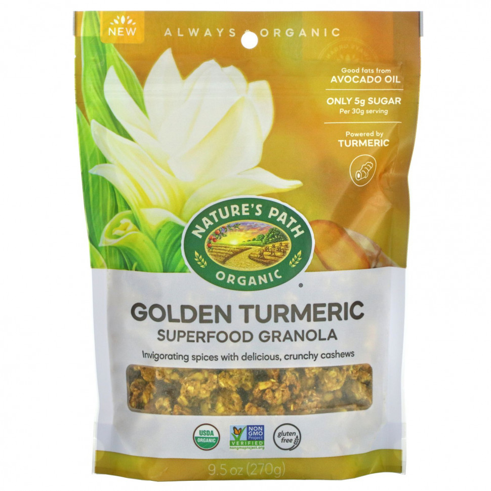 Nature's Path, Golden Turmeric Superfood Granola, 270  (9,5 )    , -, 