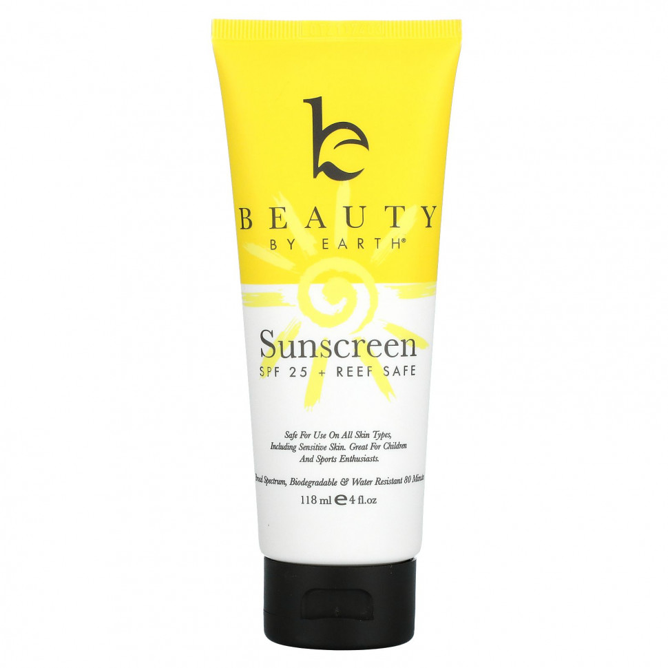 Beauty By Earth, Mineral Sunscreen, SPF 25, 4 fl oz (118 ml)    , -, 