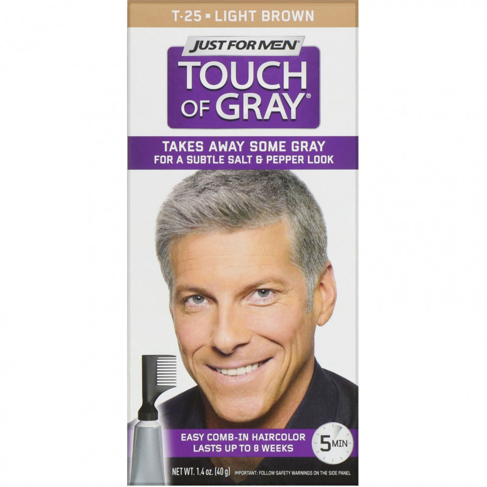 ���������� Just for Men, ������� ������ ��� ����� � ��������� Touch of Gray, ������� ������-���������� T-25, 40 �  Iherb (������)